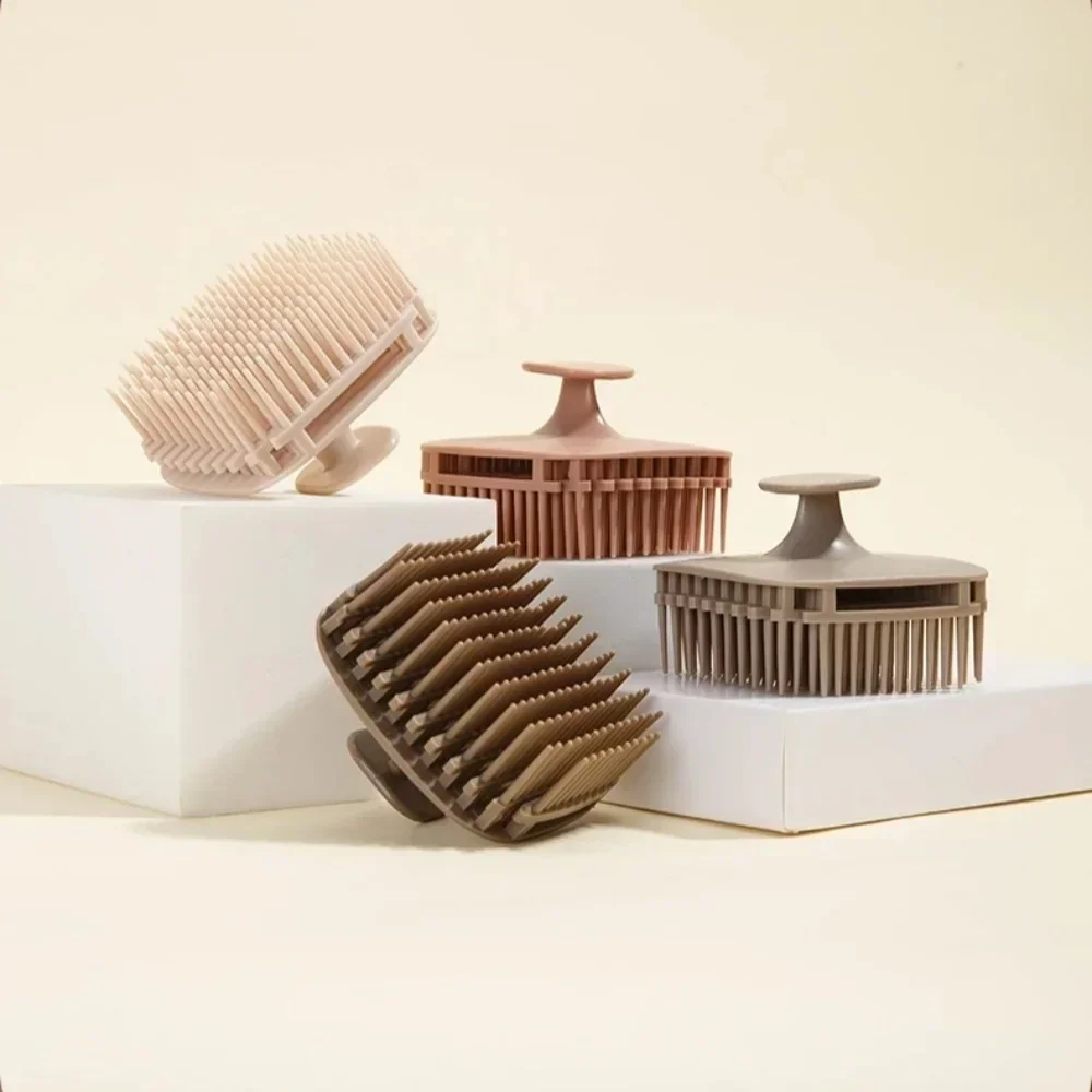 Hair Care Dandruff - 柔らかいシリコン製の頭皮マッサージャー、シャンプーブラシ。手で持って使える、シャワー中に頭皮を洗うためのヘアケア用コーム。フケの除去にも。
