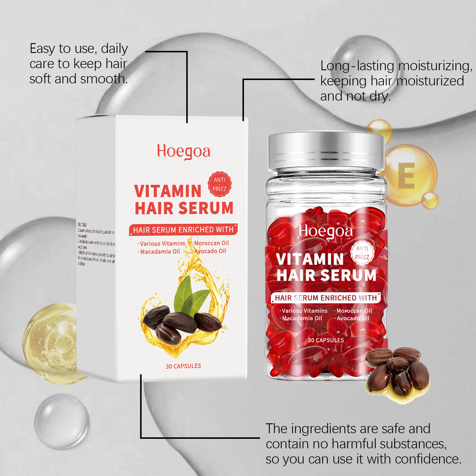Hair Care Lotion - ビタミン ヘアケア セラム カプセル 再成長促進 オイルコントロール