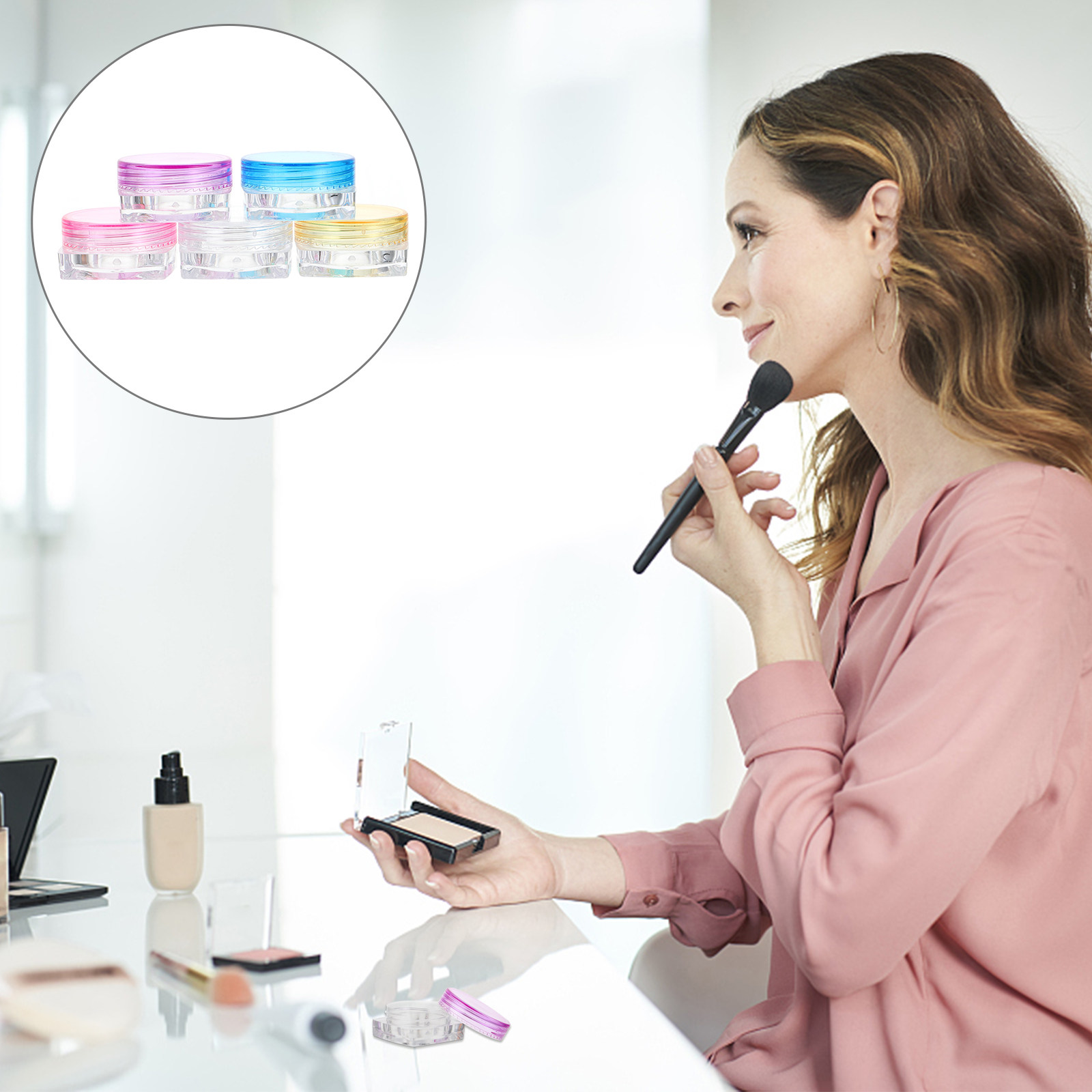 50個入り、小容量の透明な化粧品用容器（密閉性の高い蓋付き） - Hair Care Lotion のレビューと価格