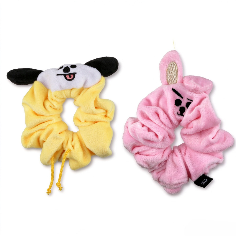 BT21の可愛いアニメキャラクターのぬいぐるみヘアゴム。韓国 - Hair Care Korean Products のレビューと価格
